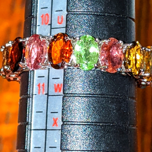 Multi-colored Tourmaline Gemstone Eternity Ring - Picture 13 of 15